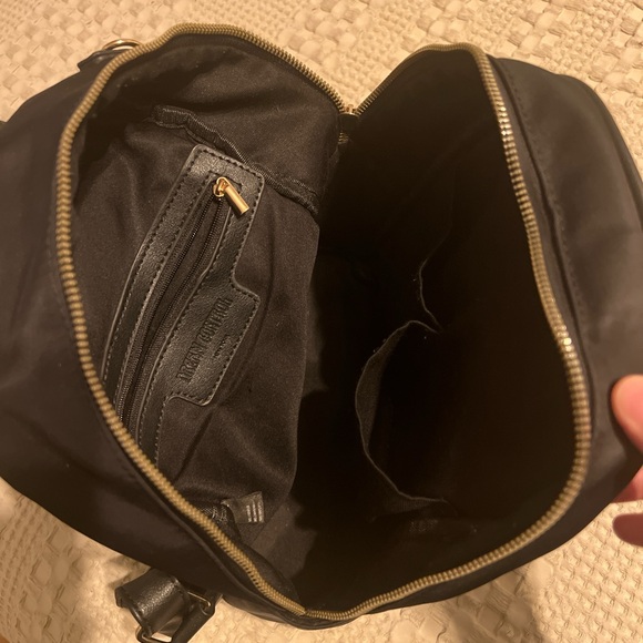 mini black backpack perfect condition with gold buckle and zipper detail - Picture 4 of 4